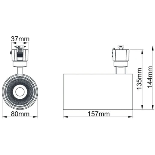 Escala Pro 20W Ac Led 4000K Track Fitting Black