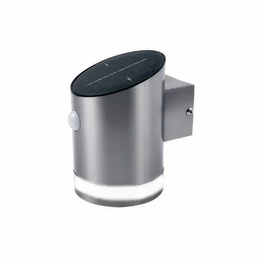 Wall Light LED Solar PIR 2W 4000K 100lm Stainless Steel
