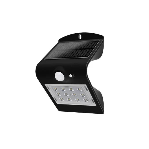 Solar Guardian Pir Wall Light Black Ip65 1.5W 220Lm 4000K Std