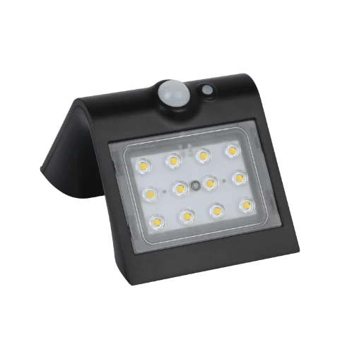 Solar Guardian Pir Wall Light Black Ip65 1.5W 220Lm 4000K Std