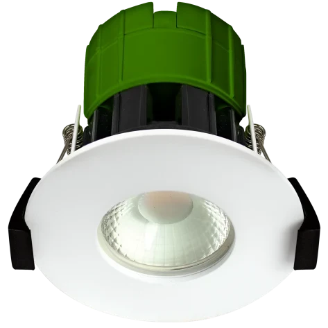 Ftype Fixed Colour Change 6W 600Lm Dimmable Fire Rated Downlight IP65 White Bezel Included 3000K 4000K 6000K