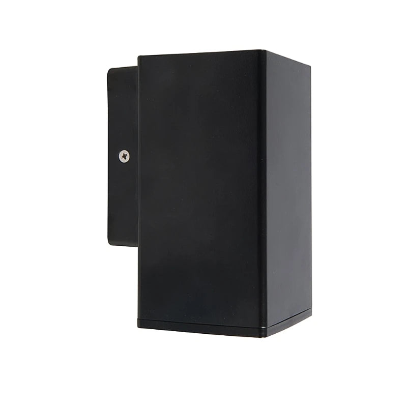 Wall Light LED Exterior Square Single GU10 10W Black IP65