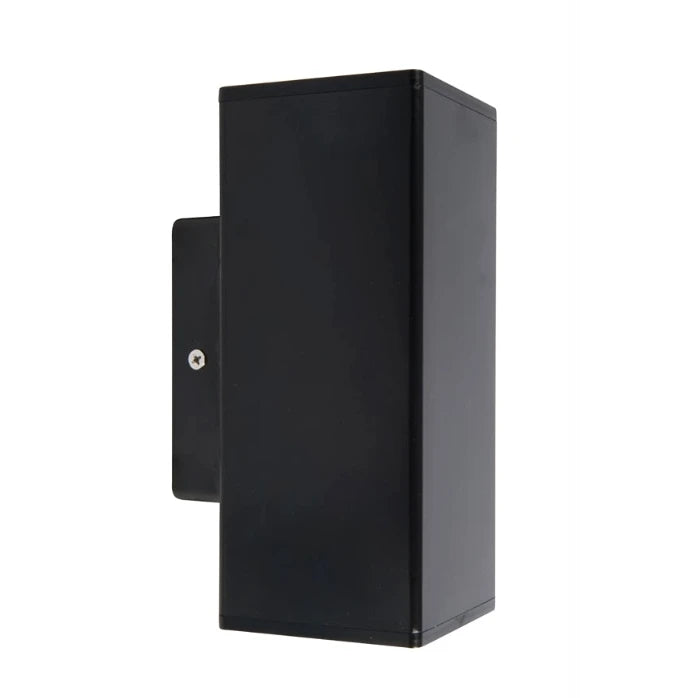 Wall Light LED Exterior Square Up/Down GU10 10W Black IP65