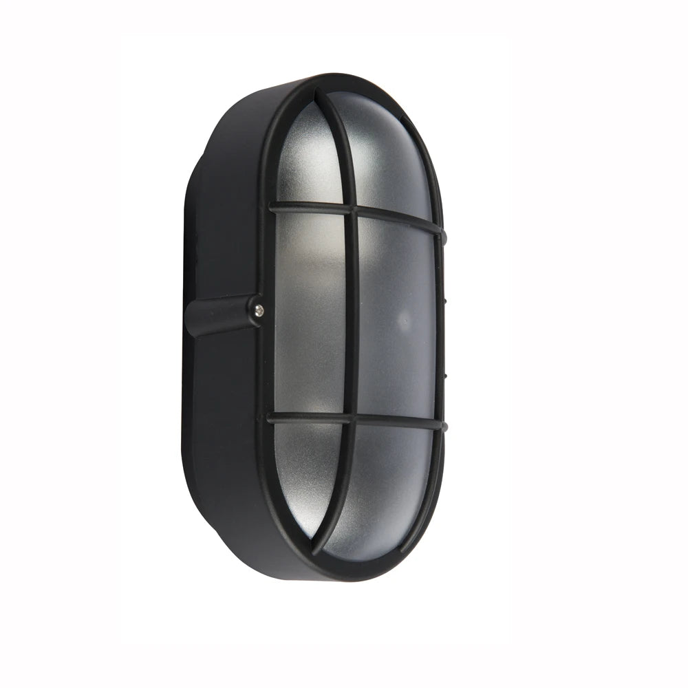 Bulkhead Exterior Oval E27 IP44 Black — Trade Superstore Online