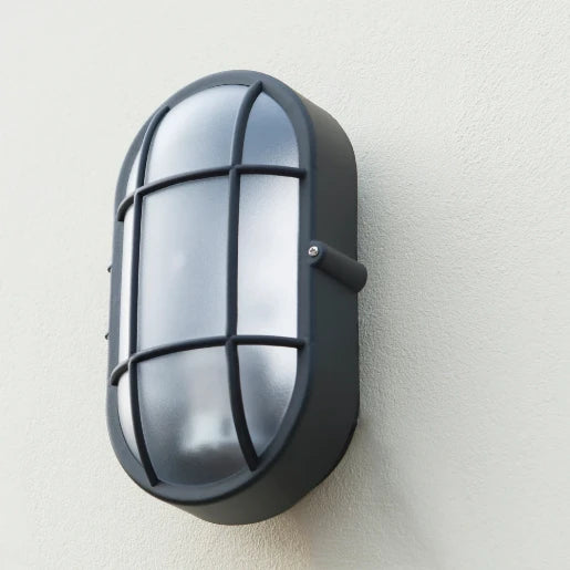 Bulkhead Exterior Oval E27 IP44 Black