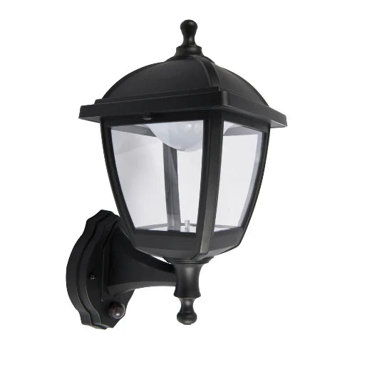 Lantern LED 4 Sided PIR 3000K 8W Black