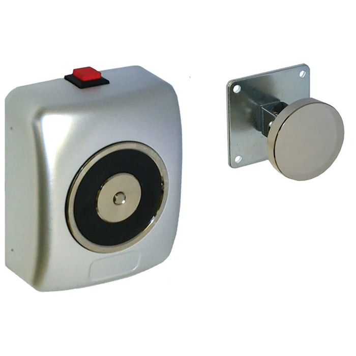 Opera Wall Mounted Hold Open Electro Magnet 24V DC Satin Aluminium