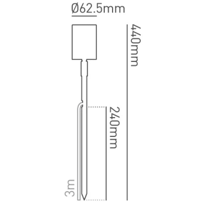 Spike Light 3000K LED Low Voltage Black Anodised Aluminium 40°