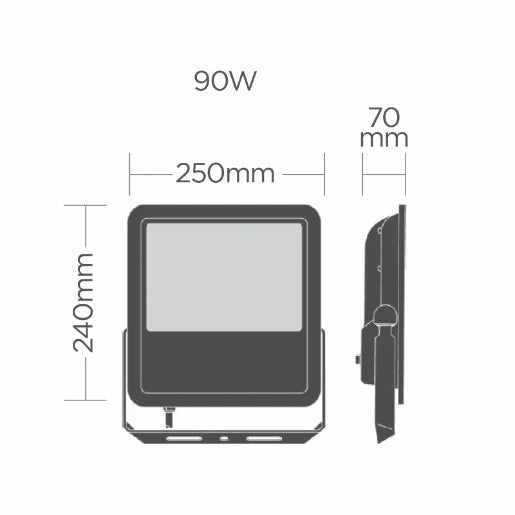 Floodlight LED 80W 4000K IP65 10000lm Black