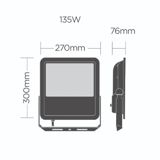 Floodlight LED 125W 4000K IP65 15000lm Black Photocell