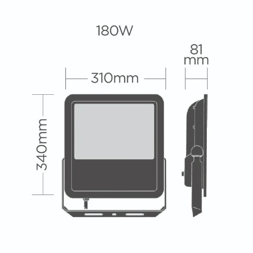 Floodlight LED 165W 4000K IP65 20000lm Black Photocell