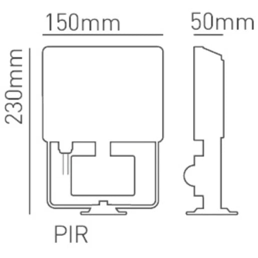 Floodlight Switchable PIR IP44 30W Black Tilt-Twist-Turn