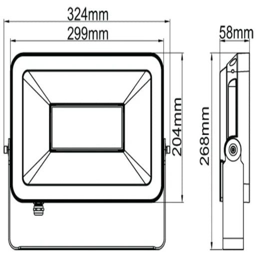 Floodlight 4000K LED IP65 100W Black