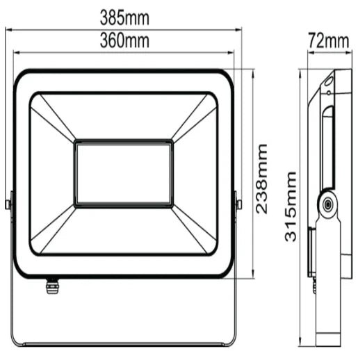 Floodlight 4000K LED IP65 150W Black