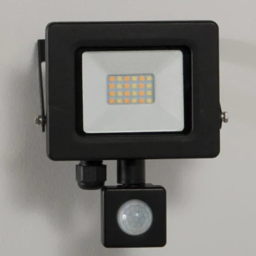 Floodlight Changeable Colour Temperature LED IP65 3000K/4000K/6000K 10W Black PIR