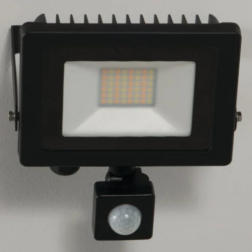 Floodlight Changeable Colour Temperature LED IP65 3000K/4000K/6000K 20W Black PIR