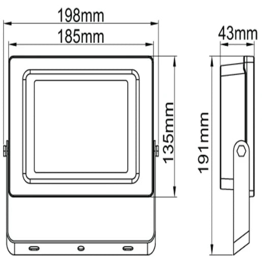 Floodlight Changeable Colour Temperature LED IP65 3000K/4000K/6000K 30W Black
