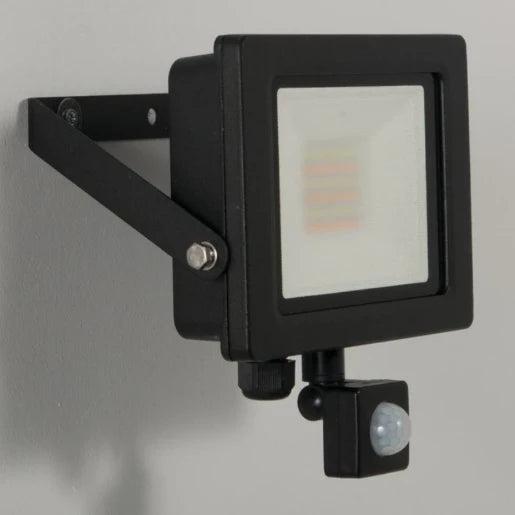 Floodlight Changeable Colour Temperature LED IP65 3000K/4000K/6000K 30W Black PIR