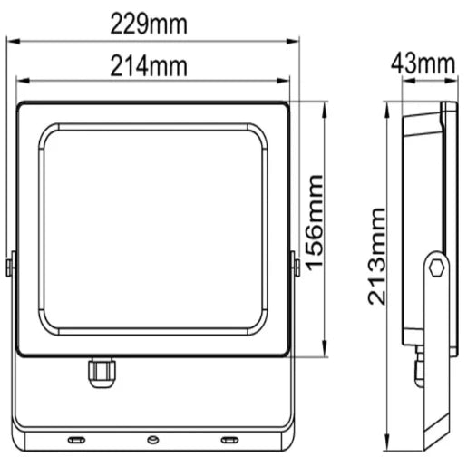 Floodlight Changeable Colour Temperature LED IP65 3000K/4000K/6000K 50W Black