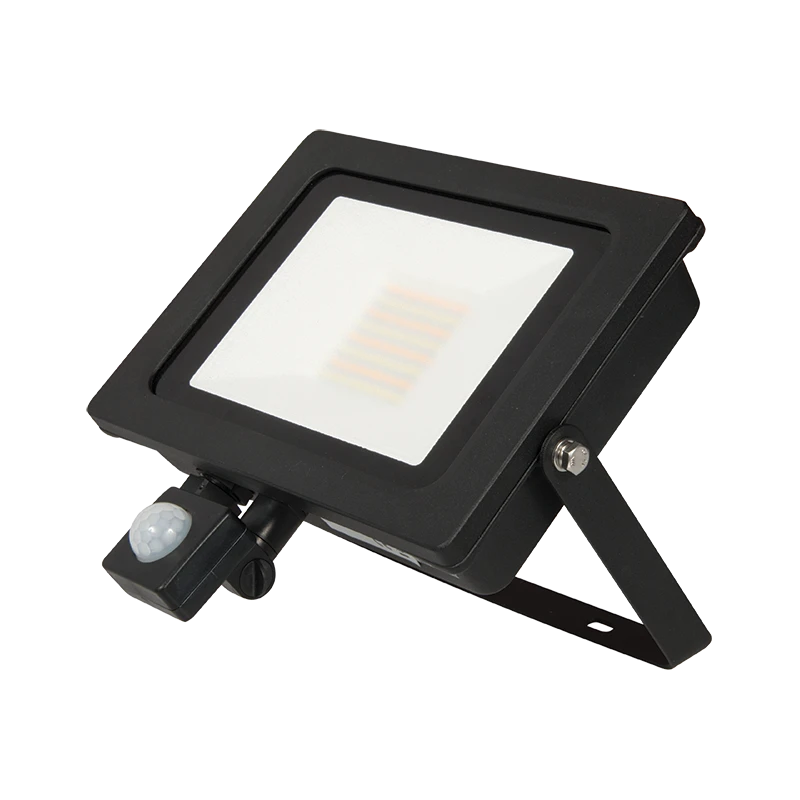 Floodlight Changeable Colour Temperature LED IP65 3000K/4000K/6000K 50W Black PIR