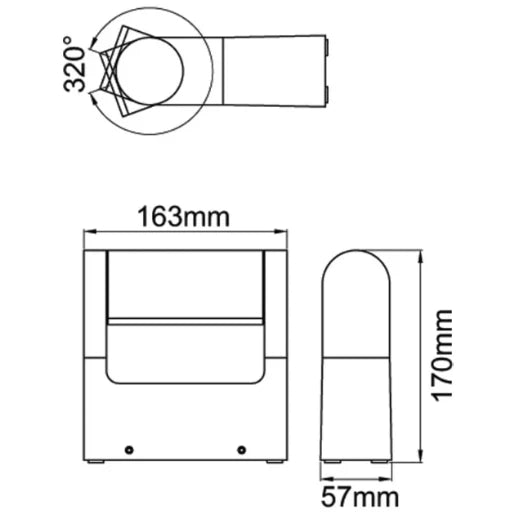 Wall Light LED 3000K Adjustable 8.5W Antrhacite