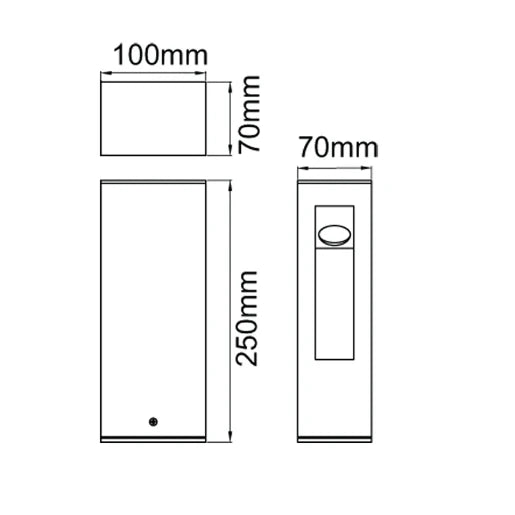 Bollard LED 3000K 8.5W 250mm Antrhacite