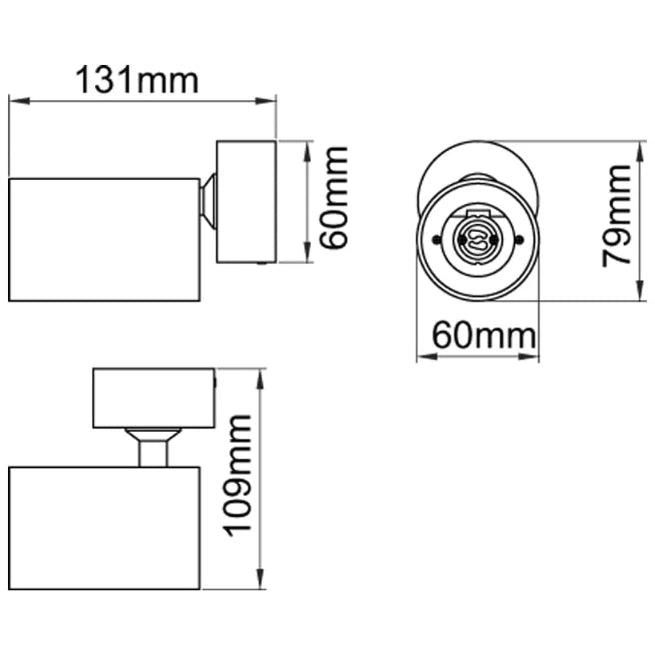 Spotlight GU10 Single Plate 50W Black