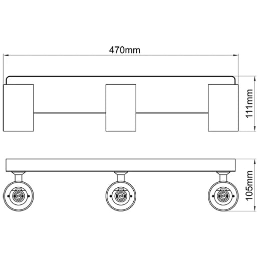 Spotlight GU10 Triple Bar Black