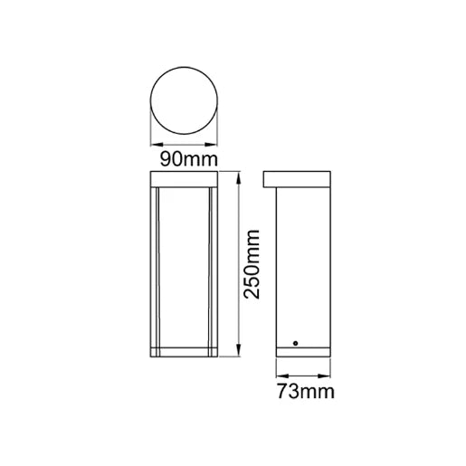 Bollard LED 3000K 8.5W 250mm Antrhacite