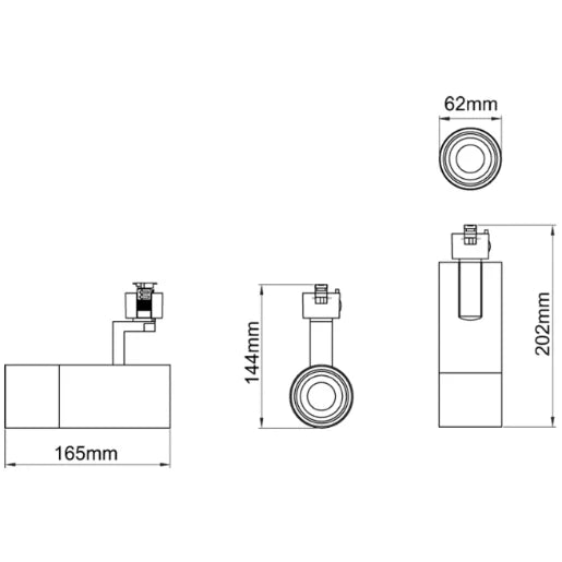 Escala Pro 20W 4000K Led Adjustable Beam Track Fitting Black