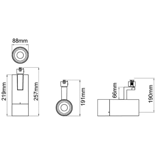 Escala Pro 30W 3000K Led Adjustable Beam Track Fitting Black
