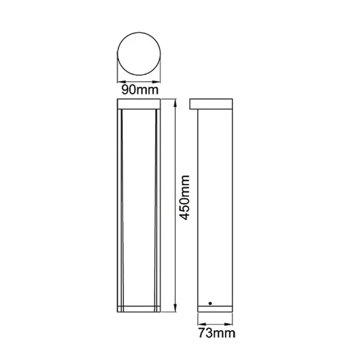 Bollard LED 3000K 8.5W 450mm Antrhacite