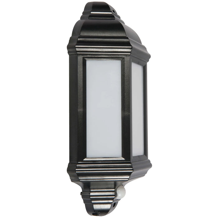 Lantern Half Wall 26W IP44 E27 NO Lamp PIR Black
