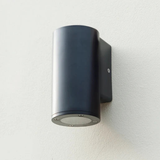 Wall Light Round Single 9W IP65 GU10 NO Lamp Black