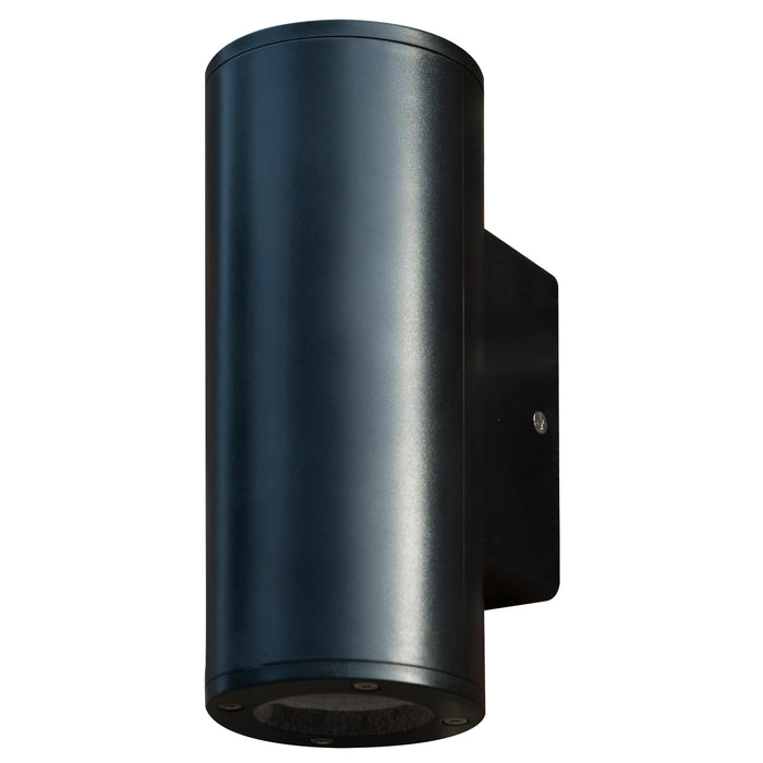 Wall Light Round Updown GU10 2 x 9W IP65 NO Lamp Black