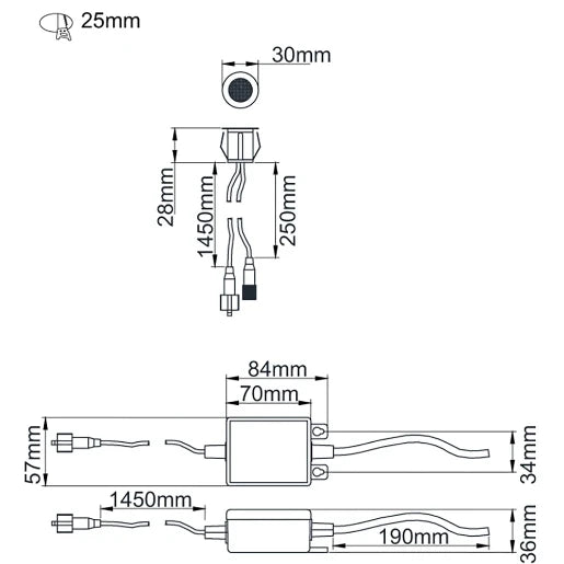 Led Deck Kit 10X0.5W S/Steel Ip67 3K 25Mm