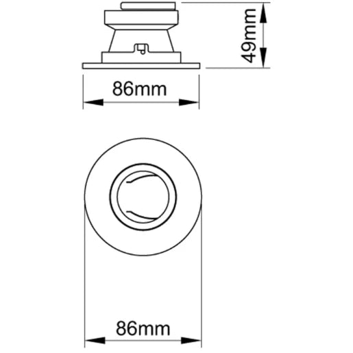 White Trim With Black Baffle For 240V GU10 Downlight