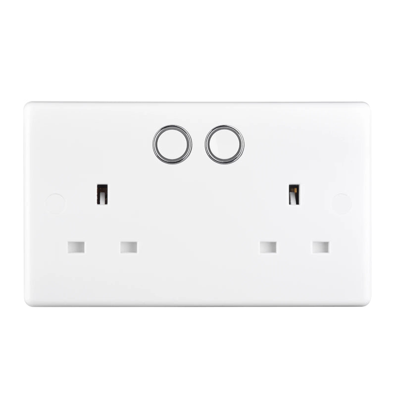 Socket 2 Gang Single Pole Switched 13A Smart Home Control