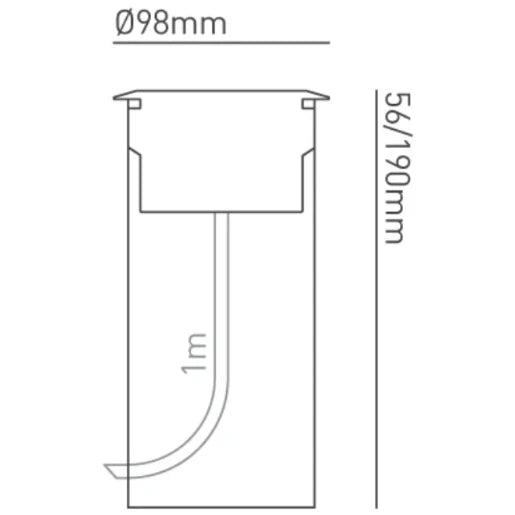Groundlight Gl038 3000K Straight To Mains 316 Stainless Steel Wide