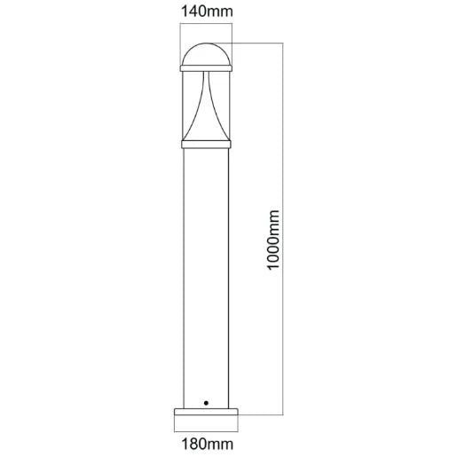 Bollard LED 3000-6000K IP65 1000mm Black
