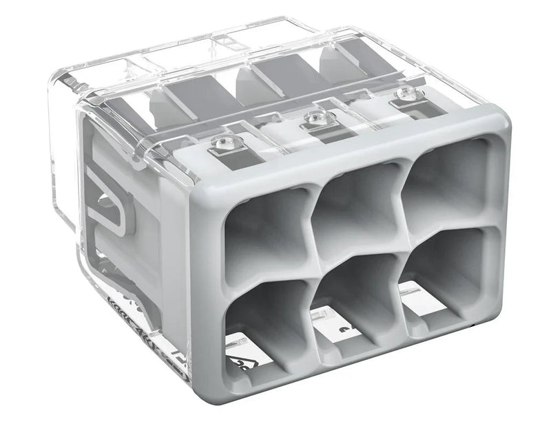 Grey WAGO Compact 6-Conductors Splicing Connector