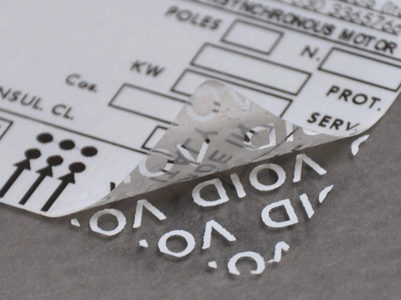 37X74Mm White Matt Polyester Film Adhesive Security Label