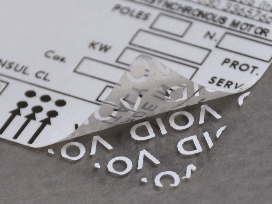 37X74Mm White Matt Polyester Film Adhesive Security Label