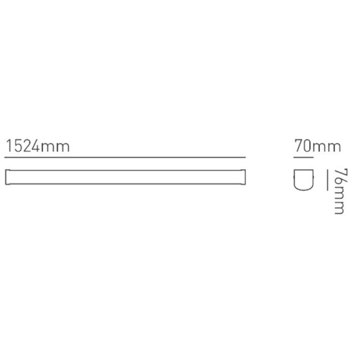 Batten Single 4000K Opal Diffuser Standard