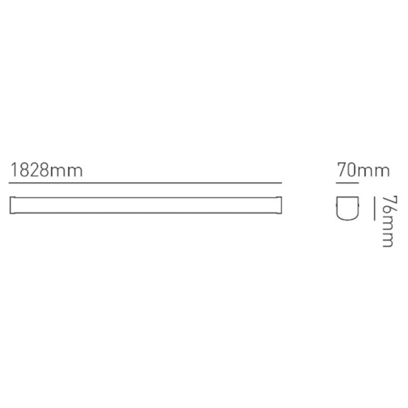 Batten Single 4000K Opal Diffuser Standard