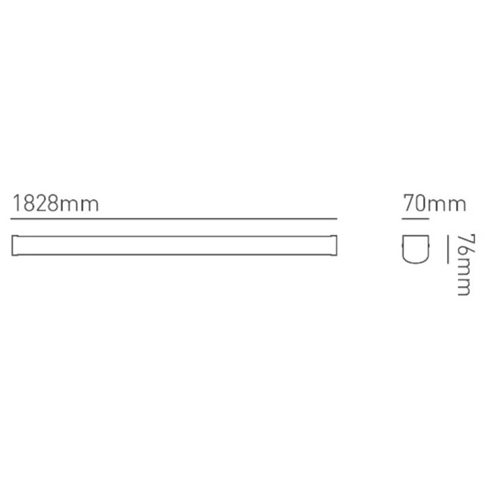 Batten Single 4000K Opal Diffuser Standard