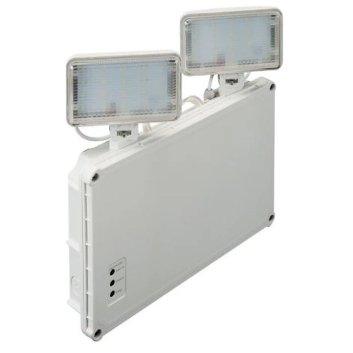 Spotlight Emergency Twin Self Test 290X285.5X35mm White Polycarbonate 4