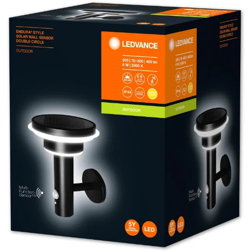 ENDURA® STYLE SOLAR DOUBLE CIRCLE Wall Double Circle 6W BK