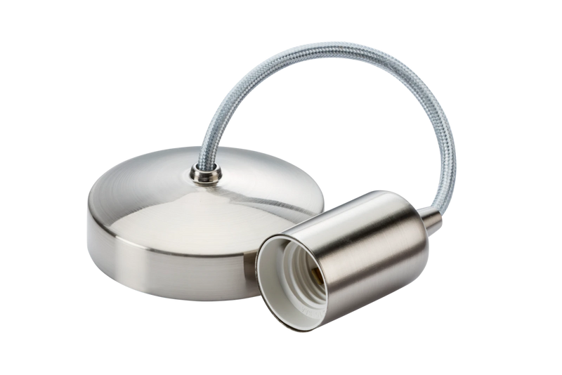 6" E27 Contemporary Pendant Set - Brushed Chrome