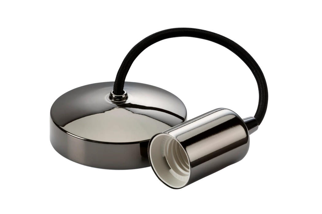 6" E27 Contemporary Pendant Set - Black Nickel